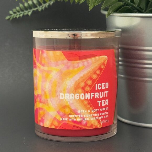 BBW Iced Dragonfruit Tea Bath & Body Works Single Wick Candle - Picture 1 of 10
